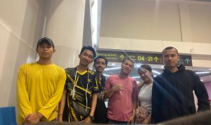 para koraban human trafficking saat tiba di bandara Kamboja menuju Indonesia